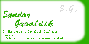 sandor gavaldik business card